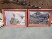 2 FRAMED C.M. RUSSELL PRINTS 13" X 17"
