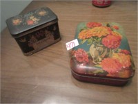 vintage floral tins.