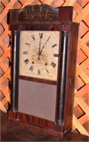 Early weight driven shelf clock, mahogany case wit