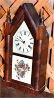 Mahogany 8 day steeple clock made by Wm. L. Gilber
