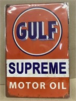 Gulf motor oil advertising sign newer