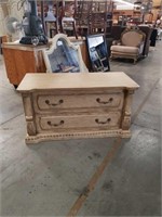 Cream color TV stand with drawers