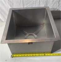 Heavy Stainless Steel Sink 13 3/4 by 16 x 9 tall