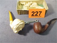 Lot of 2 Vintage Meerschaum & GBD Pipes