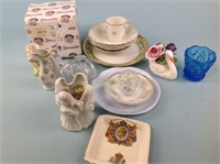 Crystal koala bear, and bases, Limoges cup and