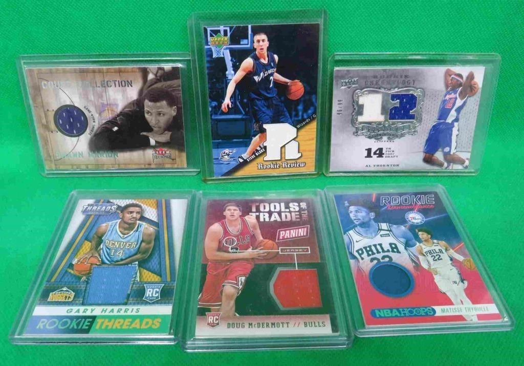 6x NBA Basketball Materials Cards W/ Shawn Marion+