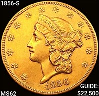 1856-S $20 Gold Double Eagle UNCIRCULATED