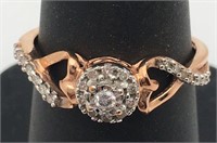 10k Rose Gold & Diamond Ring