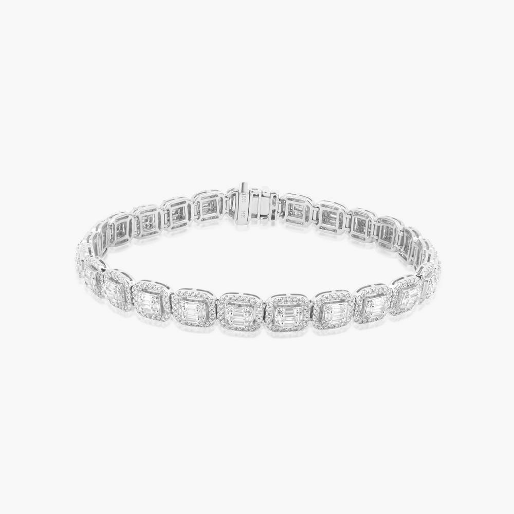 18K WHITE GOLD 10.00CT DIAMOND BRACELET