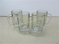 Set of 4 Thick Heavy Beer Glasses