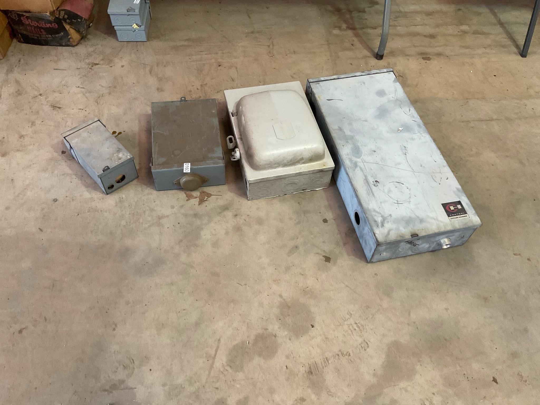 4- assorted electrical fuse boxes