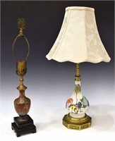 (2) CHINESE PORCELAIN & CLOISONNE TABLE LAMPS