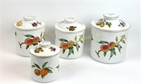 ROYAL WORCESTER EVESHAM GOLD - FOUR CANISTERS