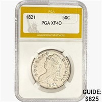 1821 Capped Bust Half Dollar PGA XF40