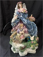 11 " TABLETOP MUSICAL ANGEL WATER FOUNTAIN W /