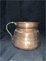SOLID COPPER 5 " POT W/ BRASS HANDLE