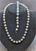 Sterling Silver Clasp, Tahitian Style Pearl Strand