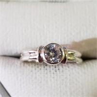 Silver Rhodium Plated CZ Ring