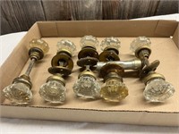 LOT OF 5 GLASS DOORKNOB SETS