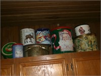 Large Lot of Tin Cans w/ Lids