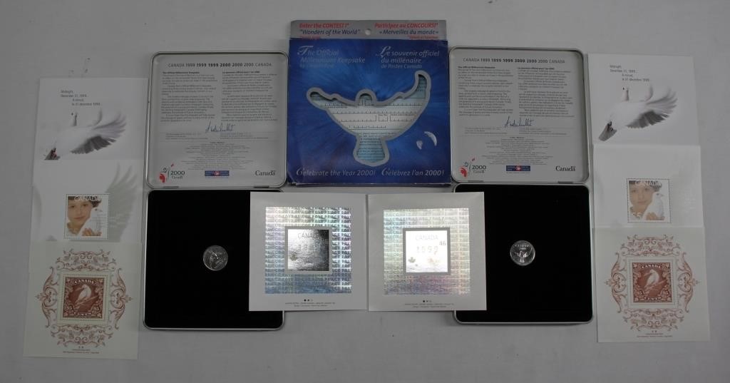 2 Sets Year 2000 Millenium Keepsake Coin / Stamp