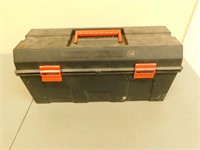 Black plastic toolbox 11X26X12