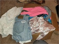 2 BOXES OF CLOTHES (MOSTLY SMALL AND MED)