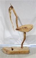 Hand Crafted Drift Wood Heron Figure