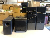 Bose woofer, Optimus speaker and two DCM Speakers