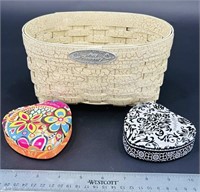 2 Brighton Heart Jewelry Boxes & Longaberger