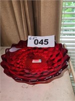 FOSTORIA  AMERICAN 6.5" SMALL FOOTED DISH RUBY RED