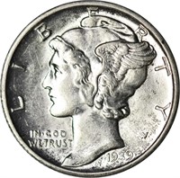 1939-D MERCURY DIME - UNCIRCULATED