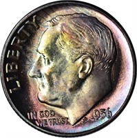 1956 ROOSEVELT DIME - BEAUTIFULLY TONED UNC