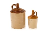 TWO STONEWARE MERCHANT JUGS TORONTO & HAMILTON