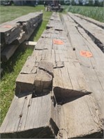 HAND HEWN BEAM - 15' X 8" X 8", SOME DRY ROT