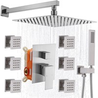 Enga Shower System with Body Jets 12 Inch Wall Mo