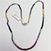 $2600 10K  7.45G Natural Emerald Ruby Sapphire 17"