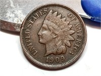 OF)Better date full Liberty 1909 Indian head penny