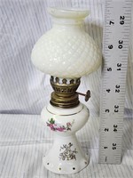Vintage White milk glass oil lamp