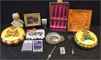 STEAK KNIFES, PLAYING CARDS, WATCH,LIGHTER & MORE