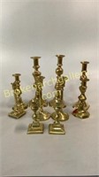 10 Assorted Brass Candlesticks