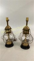 Pair Nautical Lantern Lamps