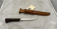 Western Stainless Steel Knife in Leather Holder