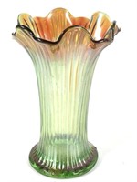 Northwood Green Carnival Swung Style Ribbed Vase