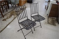 2 Foldable Cast Iron Chairs
