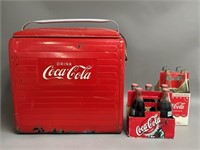 Vintage Coca-Cola Cooler w/ Coca-Cola Bottles