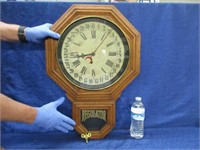 antique regulator calendar clock - drop style