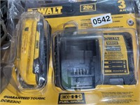 DEWALT BATTERY CHARGER AND BATTERY RETAIL $90