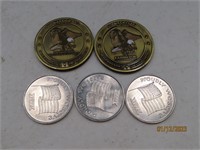 (5) Military Themed Collector's Tokens~coins