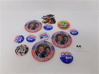 Clinton Gore 92 Pinback Button Collection
